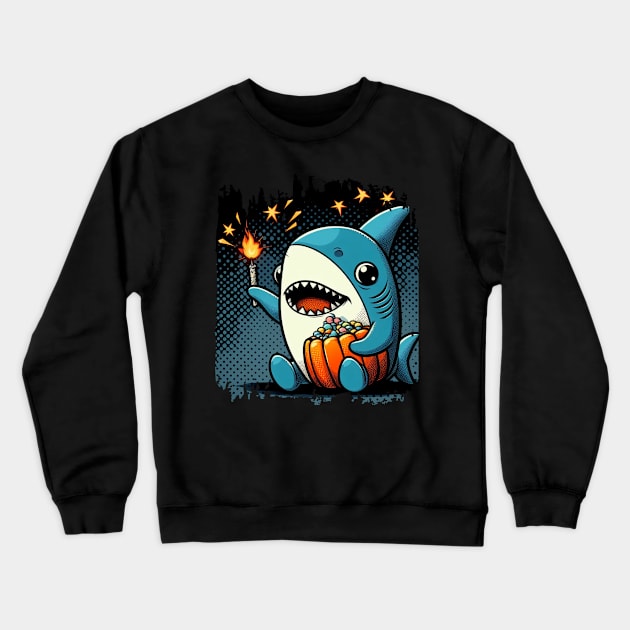 Happy Halloween by Shark 01 Crewneck Sweatshirt by fadinstitute